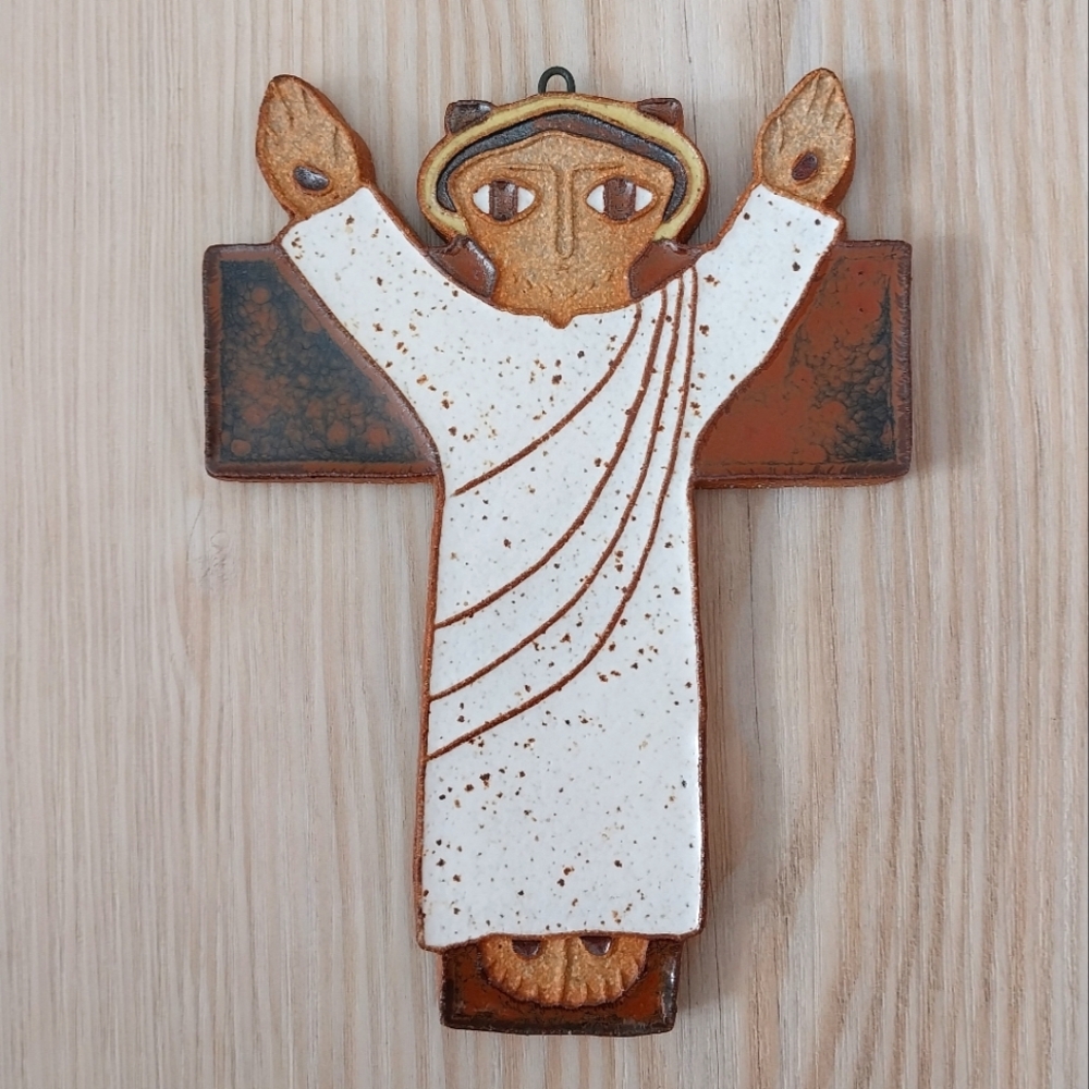 Saint Andrews Abbey Ceramic Crucifix Ornament